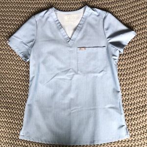 FIGS Catarina Scrub Top Heather Indigo